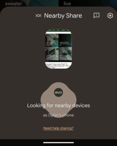 ویژگی Nearby Share