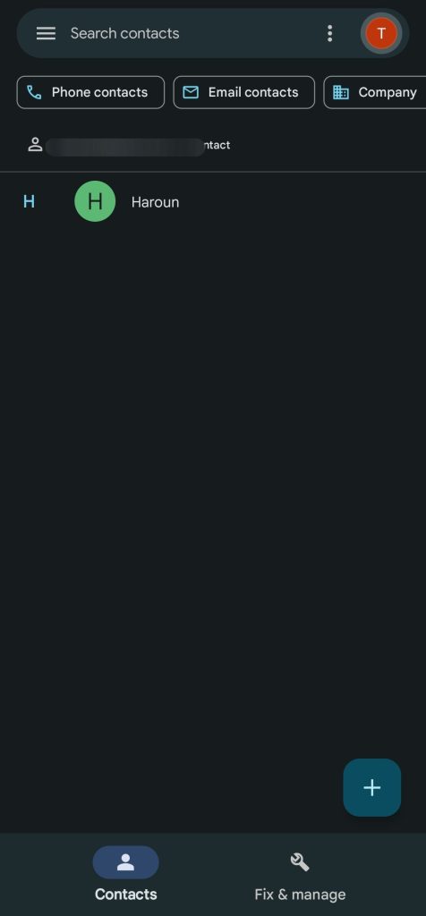 بازیابی مخاطبین در گوگل