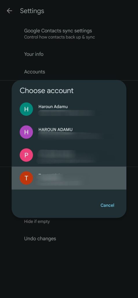 بازیابی مخاطبین در گوگل