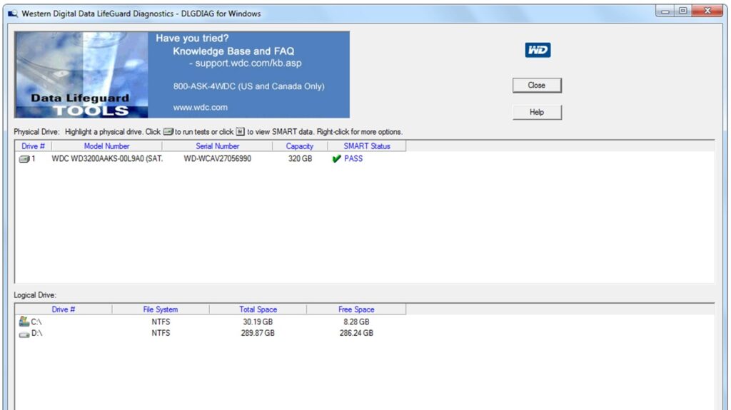 استفاده از برنامه اختصاصی Western برای رفع مشکل بد سکتور