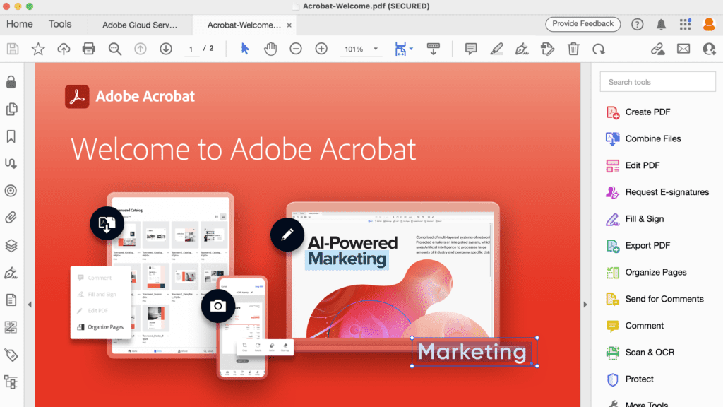 Adobe Acrobat Reader یکی از شناخته‌شده‌ترین ابزارهای رایگان نرم‌افزار Adobe