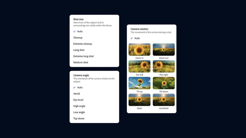 ابزار جدید ویدیویی Adobe به کاربران اجازه می‌دهد سبک‌های فیلمبرداری از پیش تعیین‌شده‌ای را انتخاب کنند تا بتوانند صحنه‌های مورد نظر خود را توصیف و شبیه‌سازی کنند.