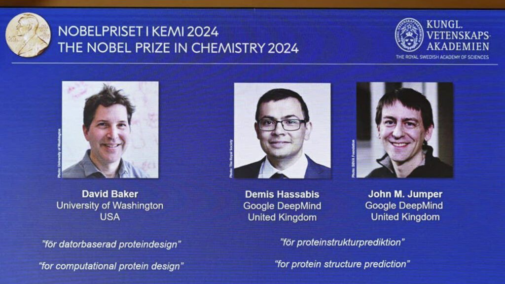 جایزه نوبل شیمی به سه دانشمند برجسته دیوید بیکر، دمیس حسابیس و جان جامپر برای تحقیقات پیشگامانه‌شان در زمینه پروتئین‌ها، اهدا شد.