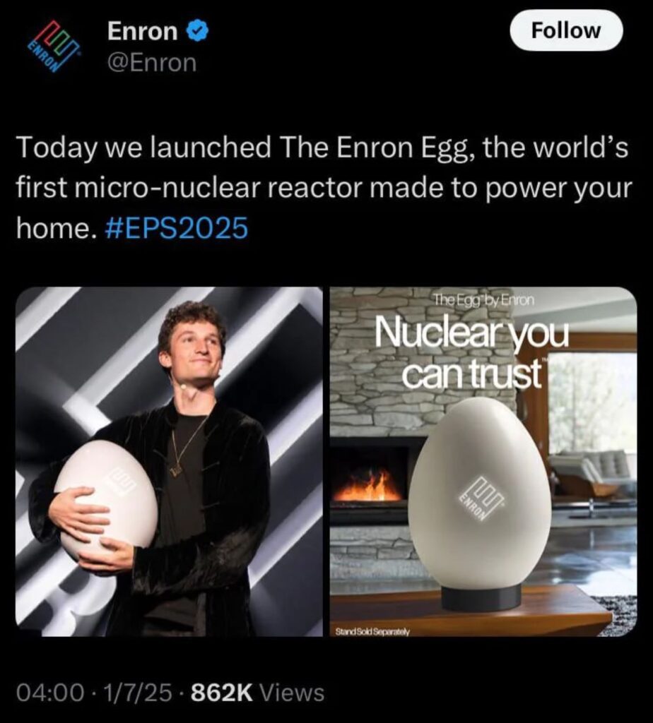 در نمایشگاه تکنولوژی CES شوخی به نام Enron Egg جلب توجه کرد 