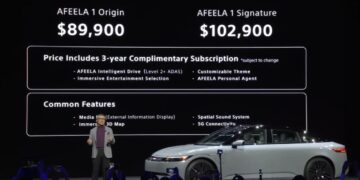 قیمت خودروی برقی Afeela اعلام شد