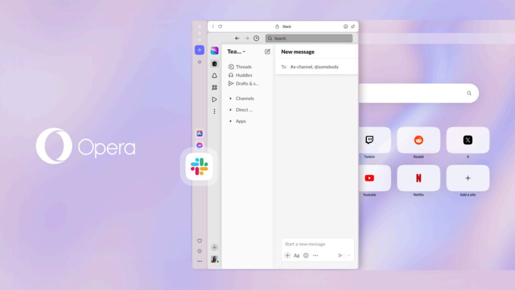 مرورگر Opera One با یک نوار کناری به‌روز شده منتشر شده که اکنون از دیسکورد، Slack و بلواسکای پشتیبانی می‌کند