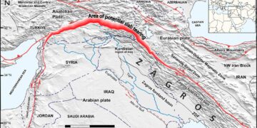 گسست صفحه اقیانوسی نئوتتیس در زیر رشته‌کوه زاگرس