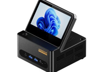 آئوستار از مینی پی‌سی G-Flip با نمایشگر داخلی و پردازنده AMD Ryzen AI 9 HX 370 رونمایی کرد