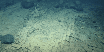 کشف جاده‌ای پوشیده از آجرهای زرد در اعماق اقیانوس آرام