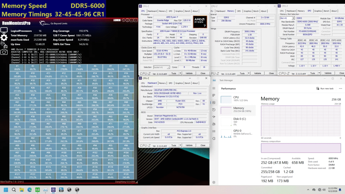 معرفی نخستین کیت حافظه ۲۵۶ گیگابایتی با سرعت DDR5-6000 توسط G.Skill