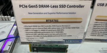 ریلتک، چشم به SSDها با کنترلر جدید PCIe 5.0 x4 بدون DRAM دوخته است — سرعت تا ۱۰ گیگابایت بر ثانیه و ۱.۴ میلیون IOPS