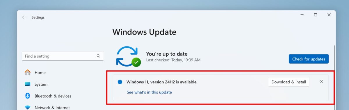 نسخه 24H2 ویندوز ۱۱