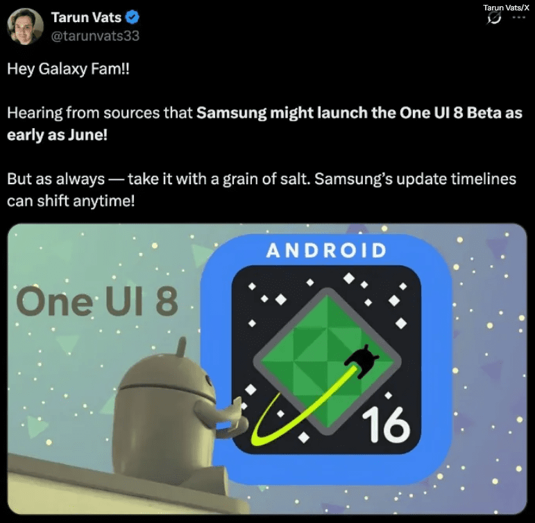 نسخه بتای رابط کاربری One UI 8 سامسونگ