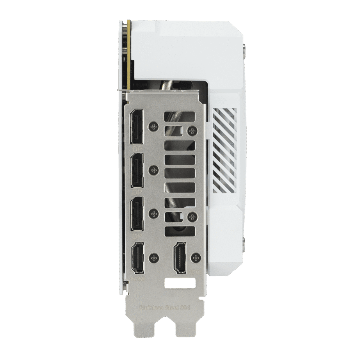 درگاههای خروجی آن شامل سه پورت DisplayPort 2.1b و دو پورت HDMI 2.1b میشود. فرکانس بوست این کارت در حالت استاندارد به ۲۵۸۸ مگاهرتز و در حالت اورکلاک به ۲۶۱۰ مگاهرتز میرسد؛ که در مقایسه با ۲۴۵۲ مگاهرتز نسخه مرجع، افزایش قابل توجهی دارد.