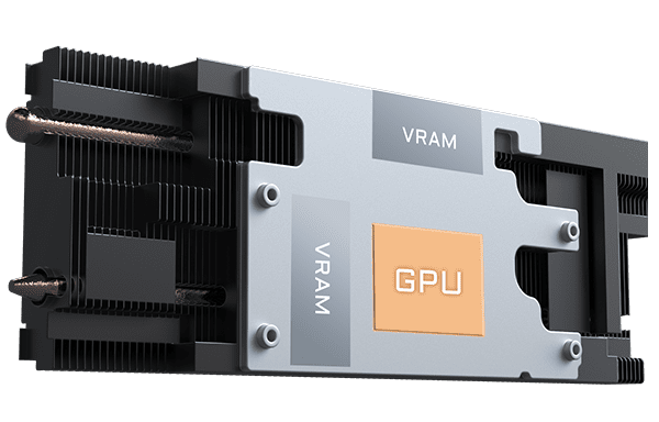 این کارت دو اسلاتی با ابعاد 182 در 69 در 36 میلی‌متر عرضه می‌شود و به ۸ گیگابایت حافظه GDDR6 با سرعت ۲۰ گیگابیت بر ثانیه و رابط PCIe 5.0 مجهز است.