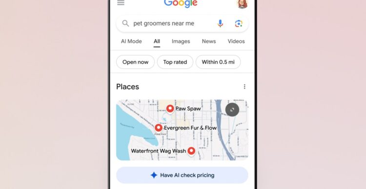 گوگل امکان برقراری تماس تلفنی با کسب‌وکارهای محلی را به هوش مصنوعی سپرد