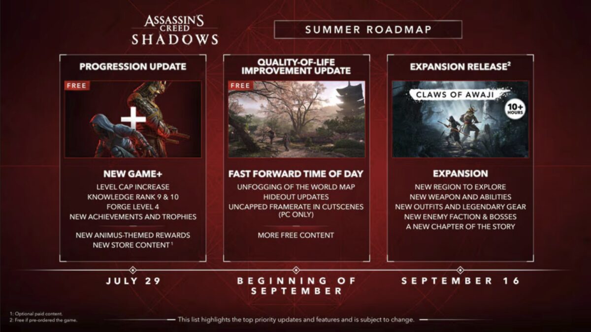 بهروزرسانی تابستانی Assassin’s Creed Shadows