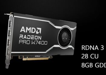 کارت گرافیک Radeon PRO W7400 با ۲۸ واحد محاسباتی، ۸ گیگابایت حافظه GDDR6 و تنها ۵۵ وات توان مصرفی