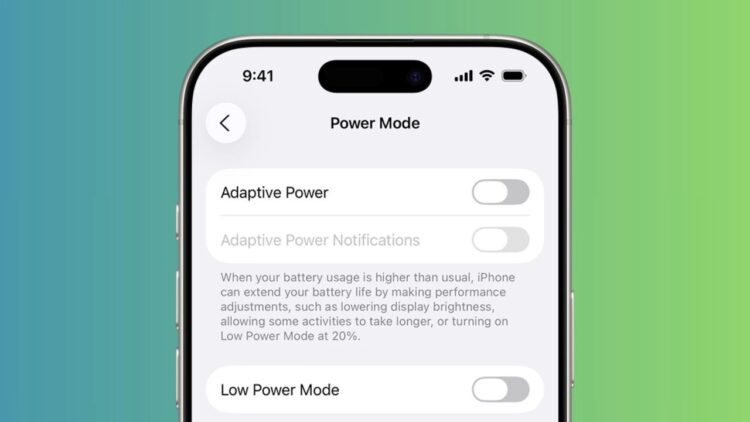 حالت Adaptive Power اپل