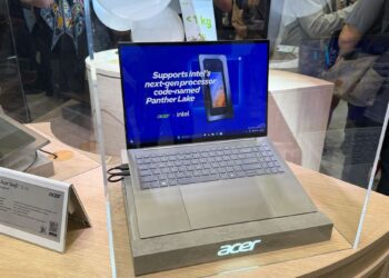 ایسر از اولین لپ‌تاپ با پردازنده پنتر اینتل و بزرگترین ترک‌پد جهان رونمایی کرد