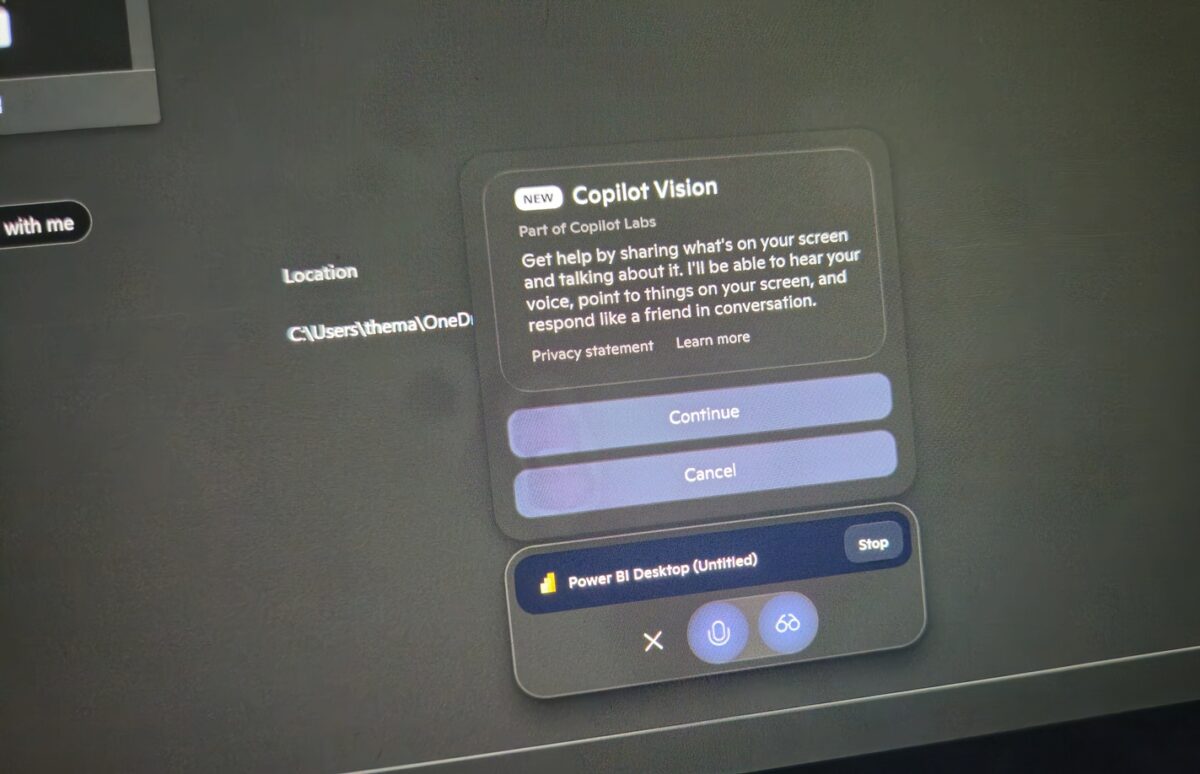 رابط کاربری Copilot در ویندوز ۱۱