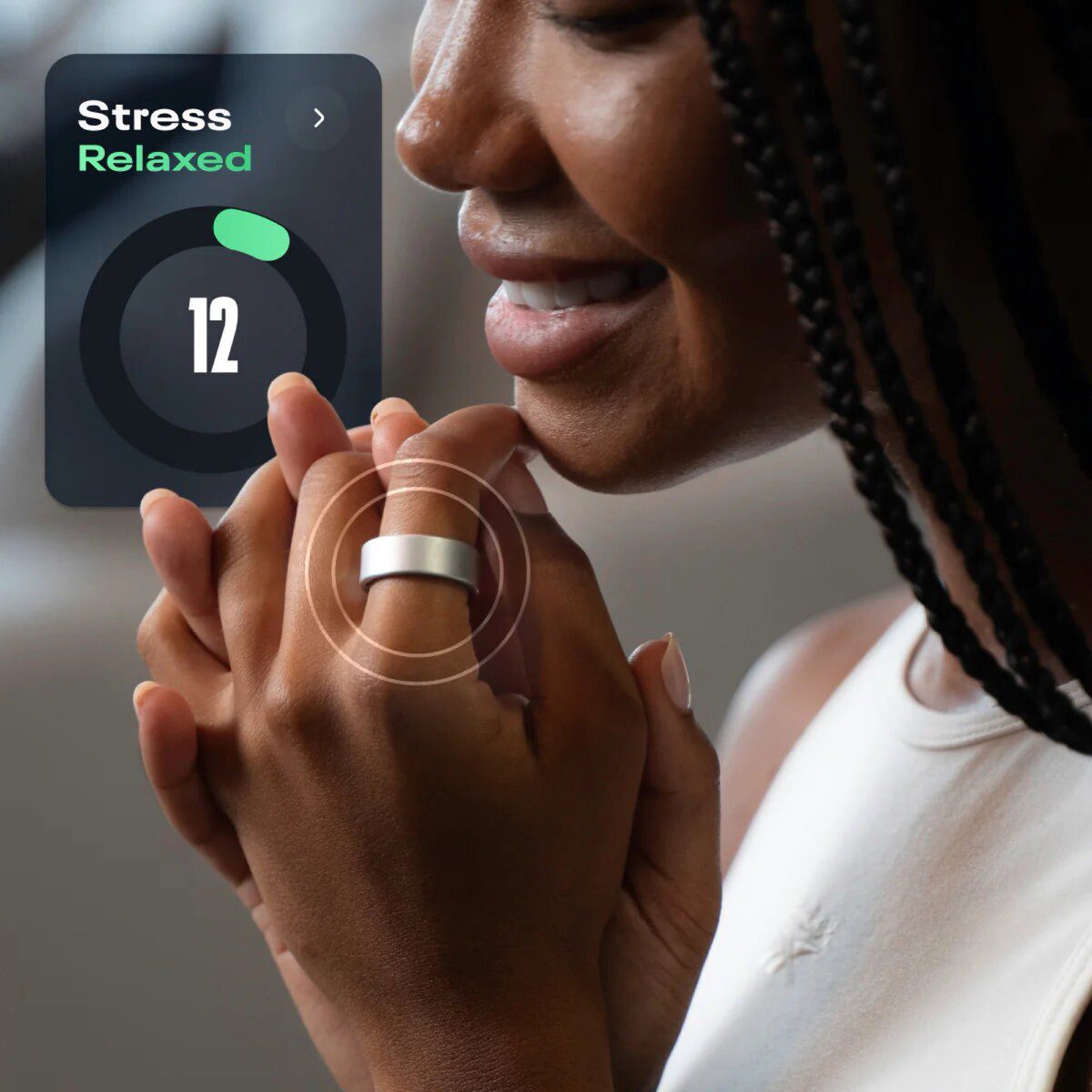 نمایش قابلیت اندازه‌گیری استرس و آرامش با حلقه هوشمند Reebok Smart Ring 