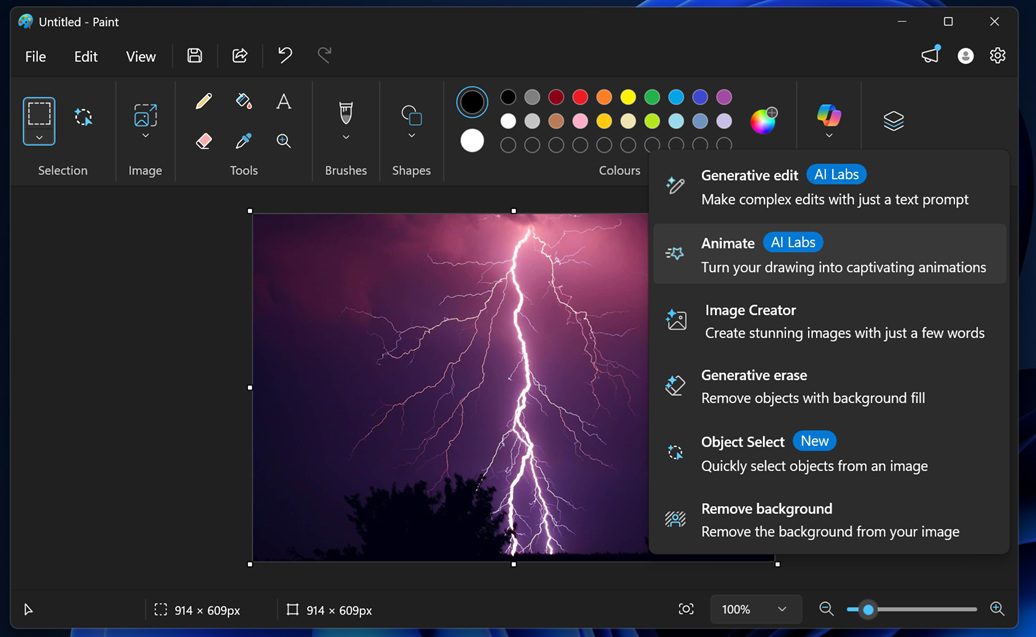 Windows 11 Paint create short animations