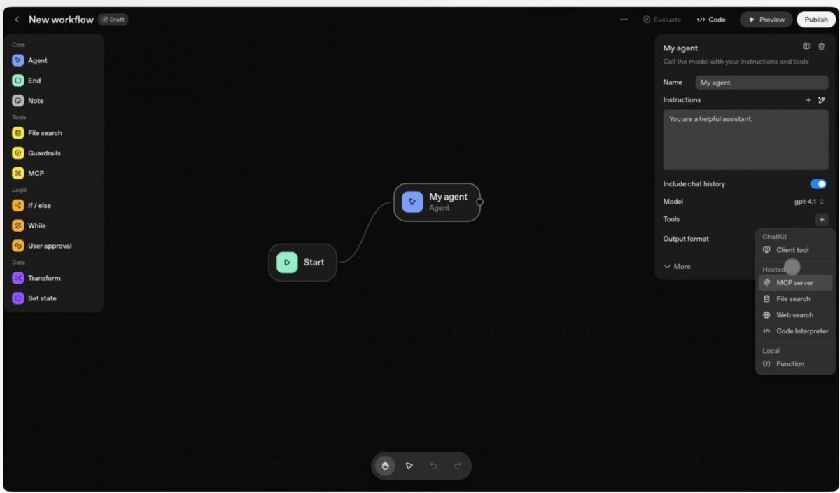 ChatGPT-powered Agent Builder