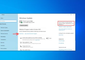Enroll-now-to-Windows-10-ESU-page-in-the-Update-Security-page