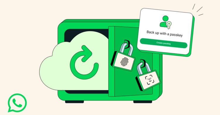 رمزگذاری نسخههای پشتیبان واتساپ با Passkey