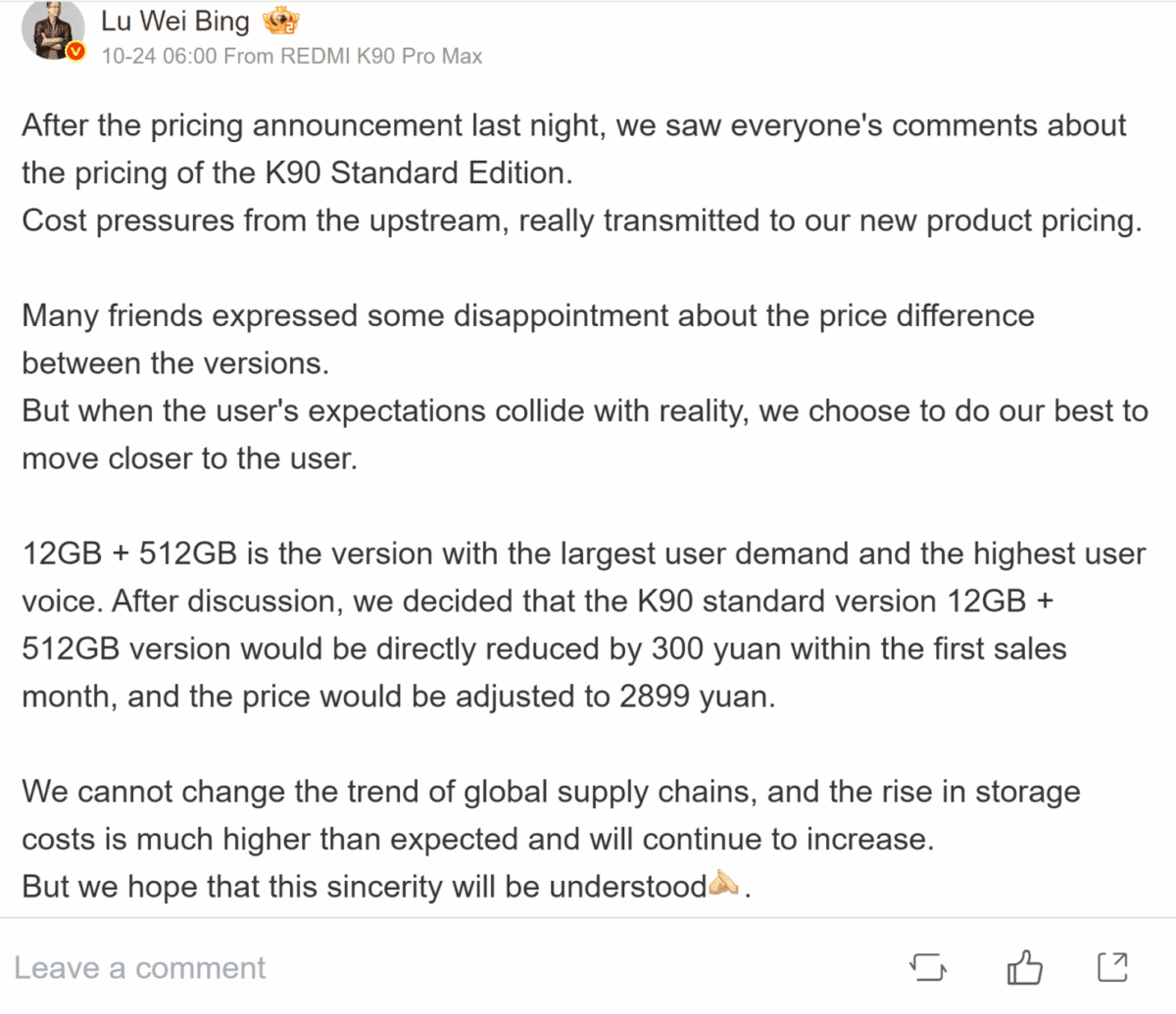 Xiaomi Blames Flash Storage For The K90 Pricing Debacle