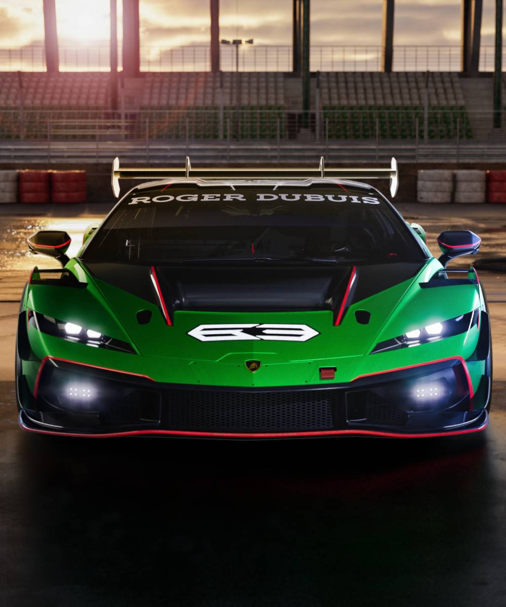 نمای جلو و طراحی تهاجمی Lamborghini Temerario Super Trofeo
