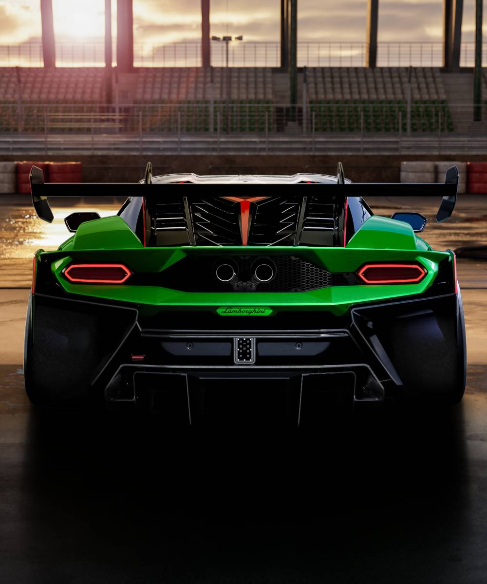 نمای عقب لامبورگینی Temerario Super Trofeo در پیست