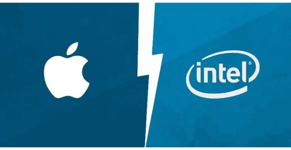 لوگوی اینتل در برابر اپل