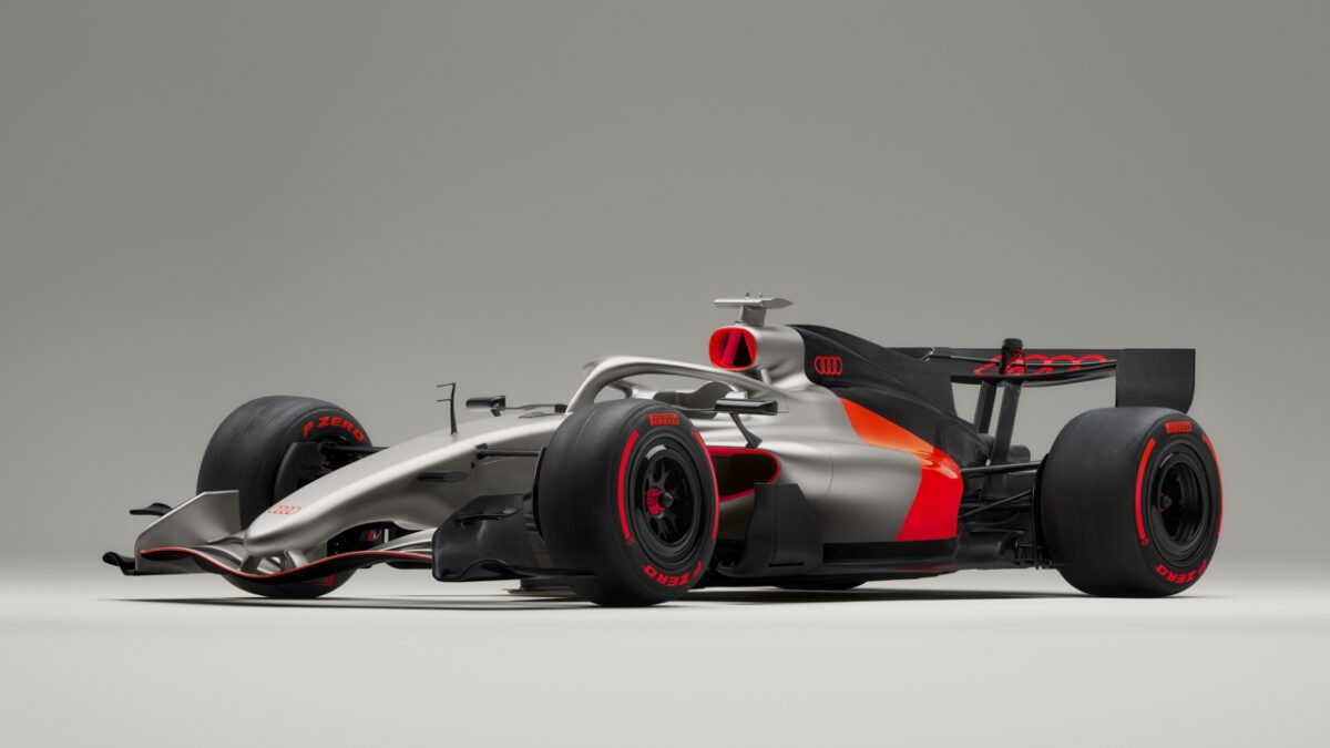 نمای سهربع جلو از آئودی R26 با رینگهای قرمز