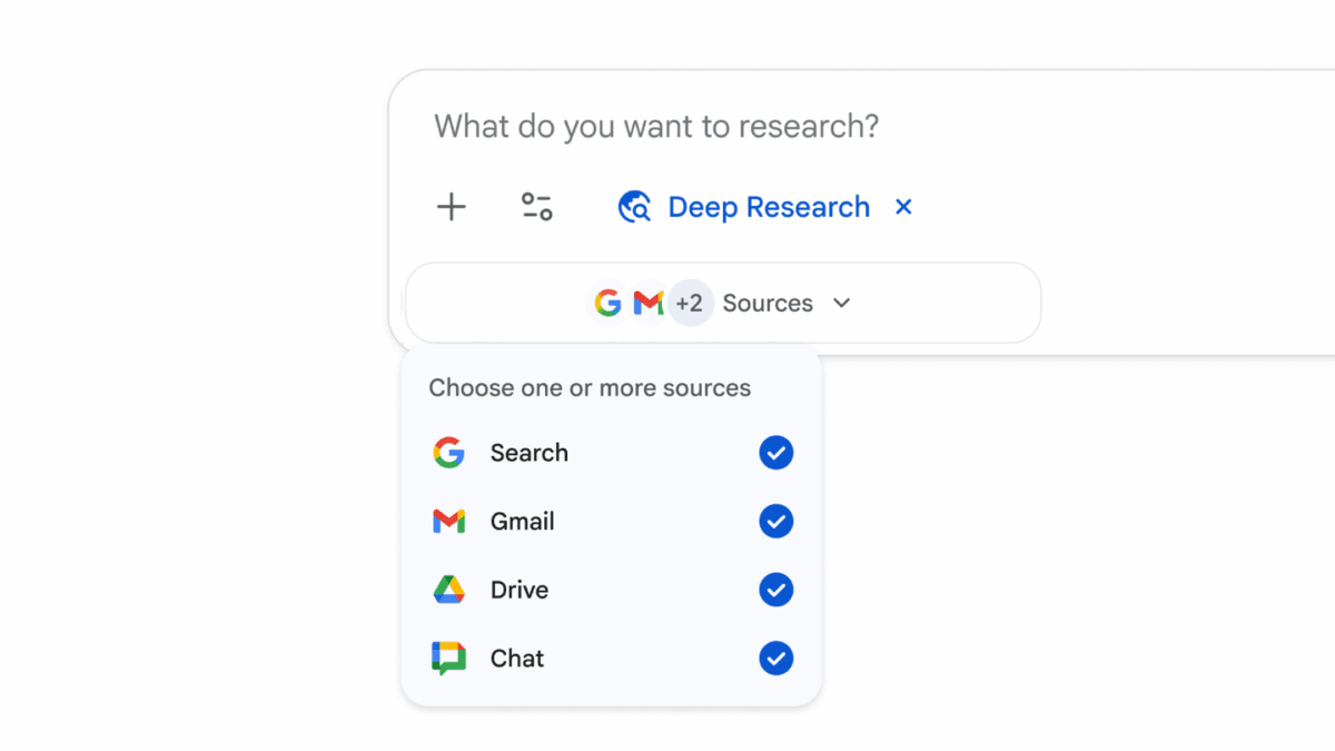 گوگل قابلیت Deep Research را با Gmail و Drive ادغام کرده است