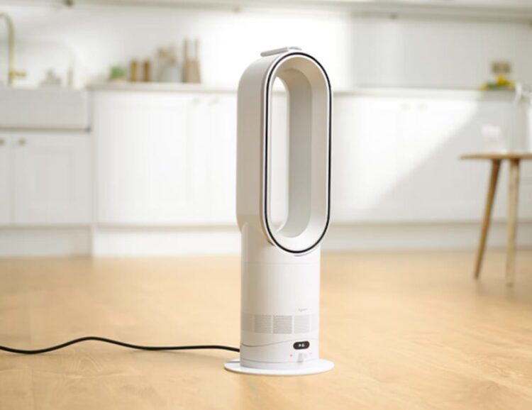 نمایی از پنکه بیپره دایسون در رنگ سفید