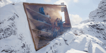 ساخت کلبه شیشهای در دل آلپ با منظرهای خیرهکننده