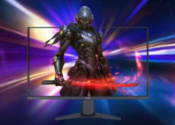 تصویری تبلیغاتی از مانیتور اقتصادی گیمینگ MAG 275QF E20 که یک شخصیت بازی را که از کادر مانیتور خارج شده نشان میدهد
