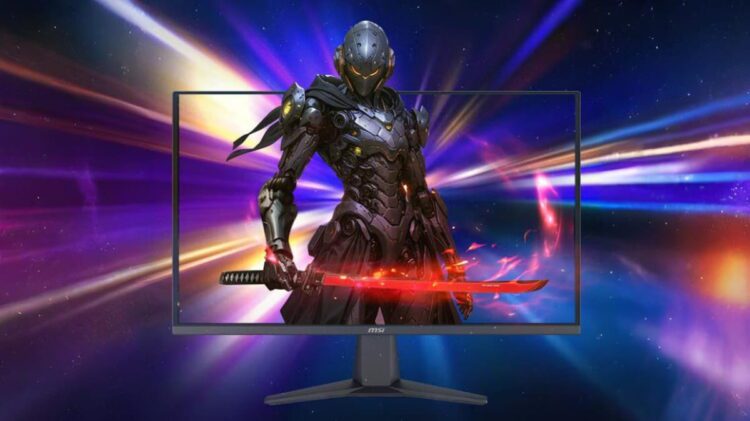 تصویری تبلیغاتی از مانیتور اقتصادی گیمینگ MAG 275QF E20 که یک شخصیت بازی را که از کادر مانیتور خارج شده نشان میدهد