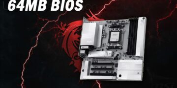 اسلاید تبلیغاتی مادربرد MSI PRO B840M-P EVO WIFI6E PZ، که ویژگیهایی مانند "64MB BIOS" و "READY FOR AI PC" را برجسته میکند.