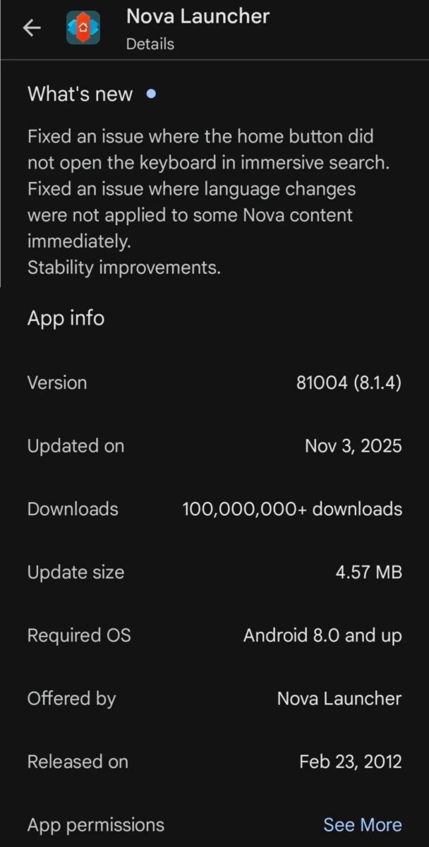 لانچر Nova Launcher با دومین بهروزرسانی غیرمنتظره دوباره بازگشت