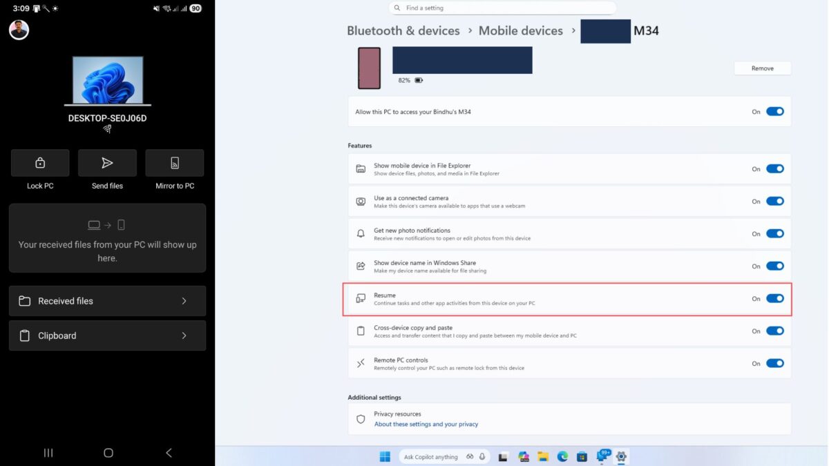 یکپارچه‌سازی موبایل و ویندوز