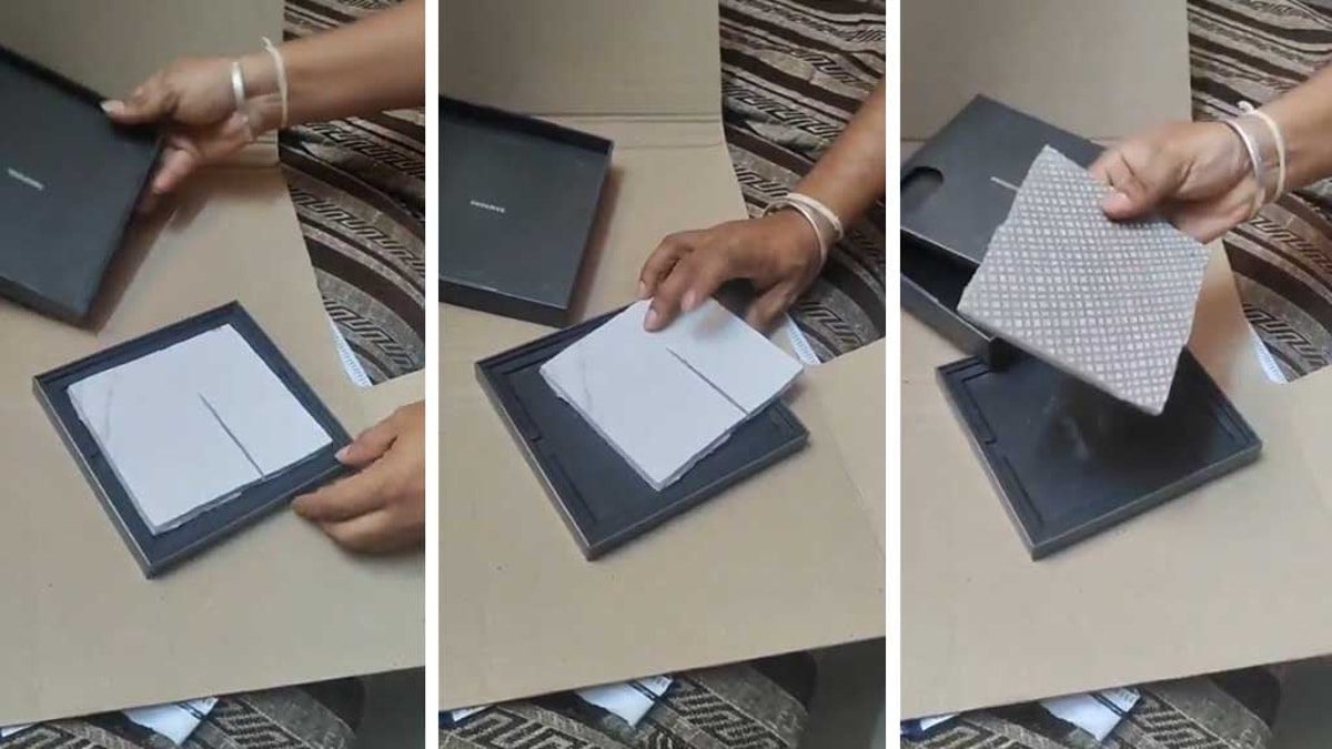 تحویل کاشی به جای گوشی ۲۰۰۰ دلاری سامسونگ؛ کلاهبرداری عجیب در هند!