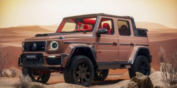 Brabus XL 800 روباز در محیط صحرایی با سقف