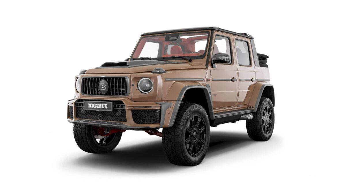 نمای سه‌چهارم جلو Brabus XL 800 روباز در رنگ بژ