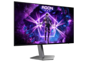نمایی از جلوی مانیتور AG276QKD2 AOC با پایه خاکستری