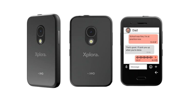تصویری از جلو و پشت گوشی هیبریدی XploraOne
