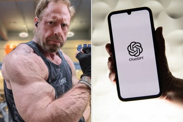 صویر ترکیبی از یک مرد و گوشی موبایل با لوگوی ChatGPT، مرتبط با پرونده قضایی علیه هوش مصنوعی.