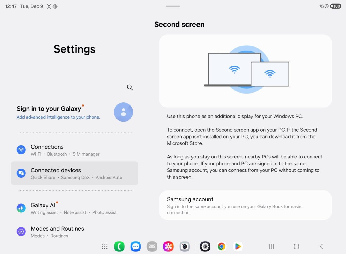 تبدیل گوشی سه تاشوی سامسونگ به نمایشگر ثانویه رایانه